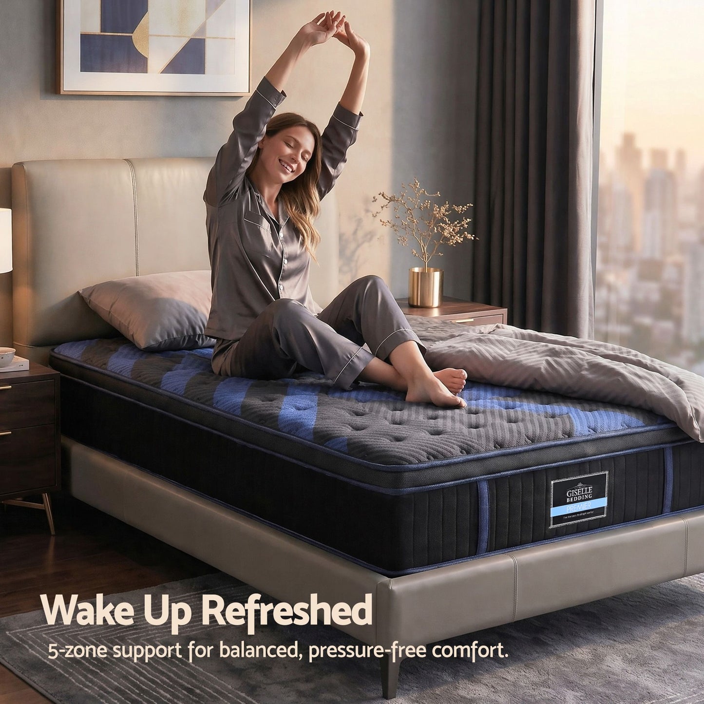 Corliss 34cm Hybrid Mattress with Cooling Gel Memory Foam and Edge Support - King Single