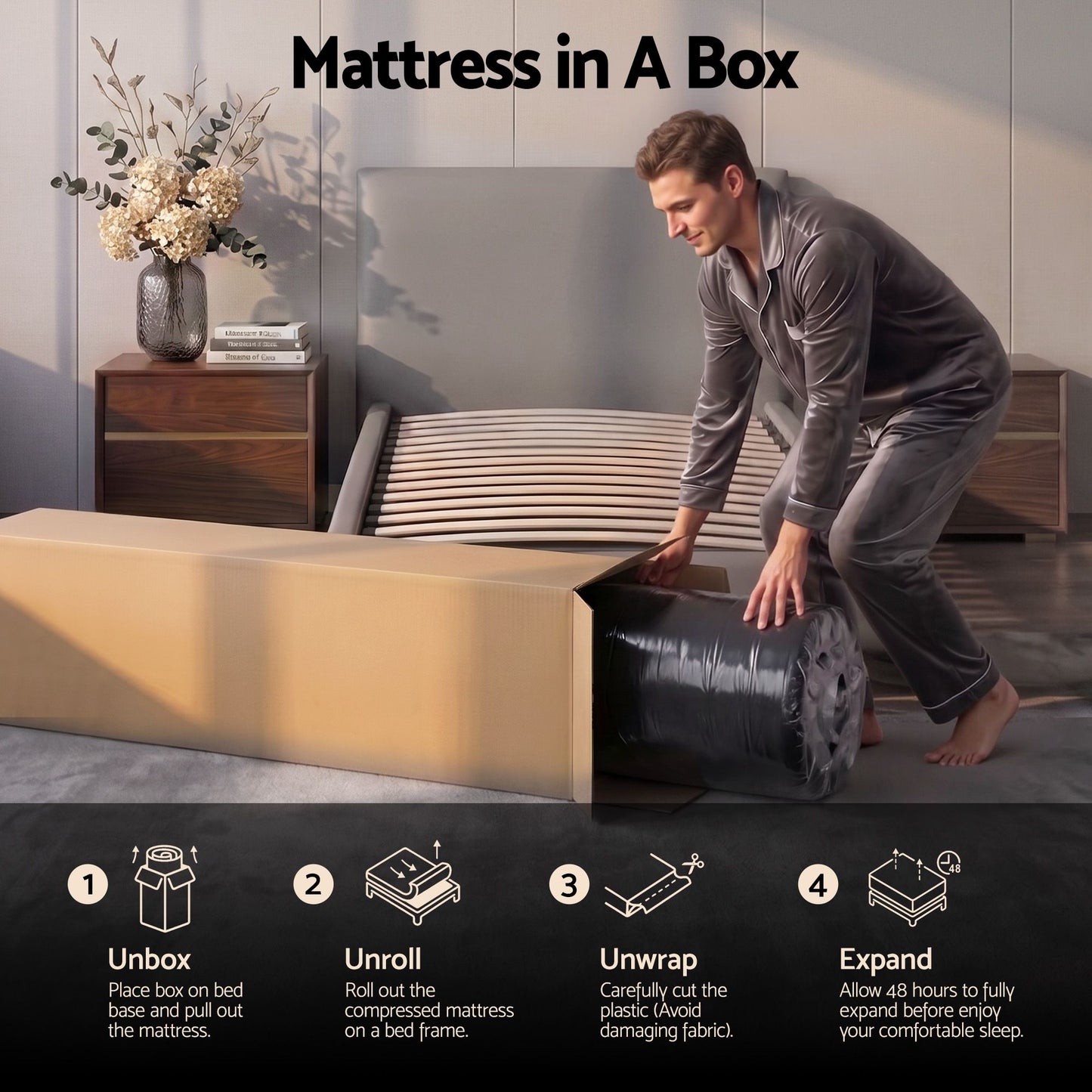 Corliss 34cm Hybrid Mattress with Cooling Gel Memory Foam and Edge Support - Single
