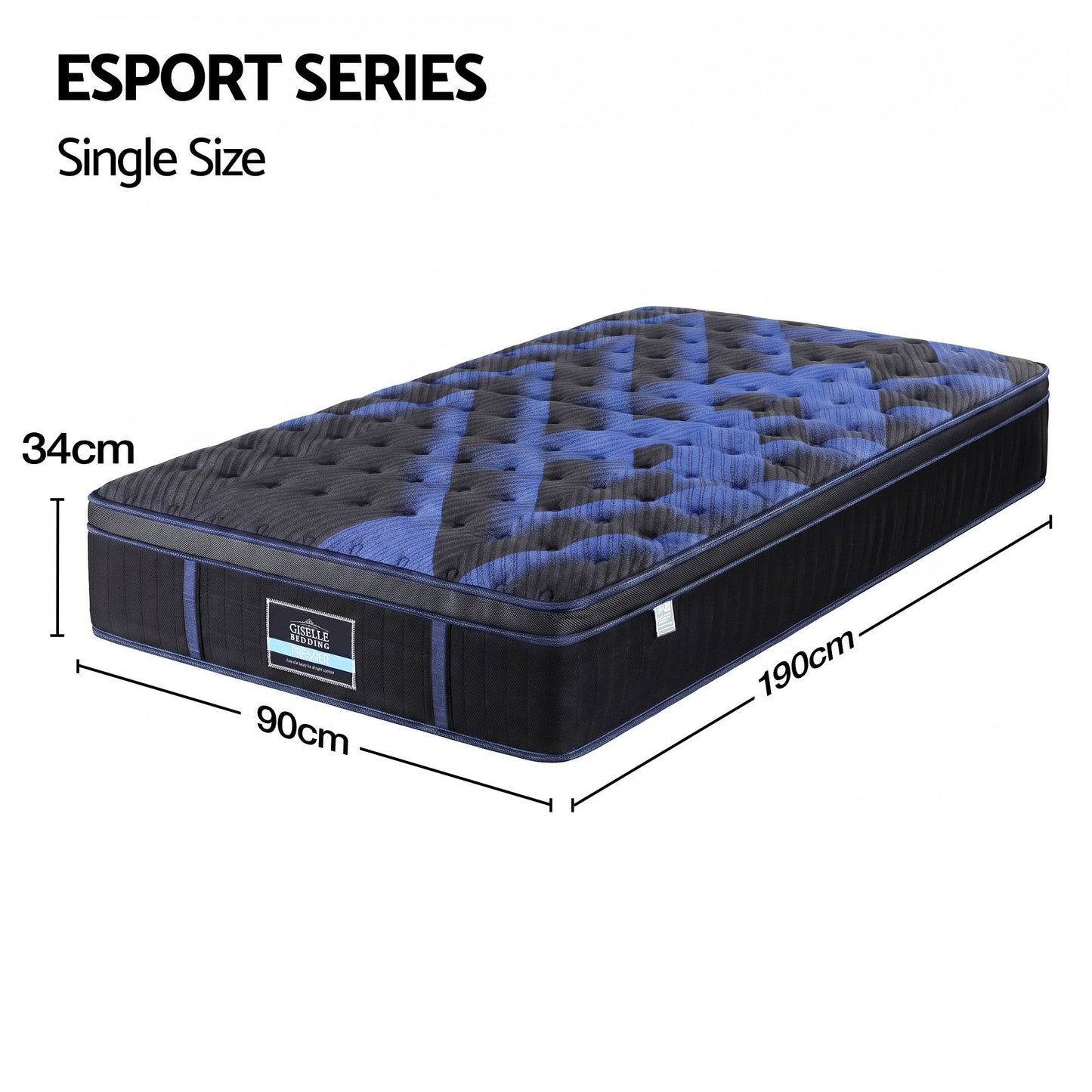 Corliss 34cm Hybrid Mattress with Cooling Gel Memory Foam and Edge Support - Single