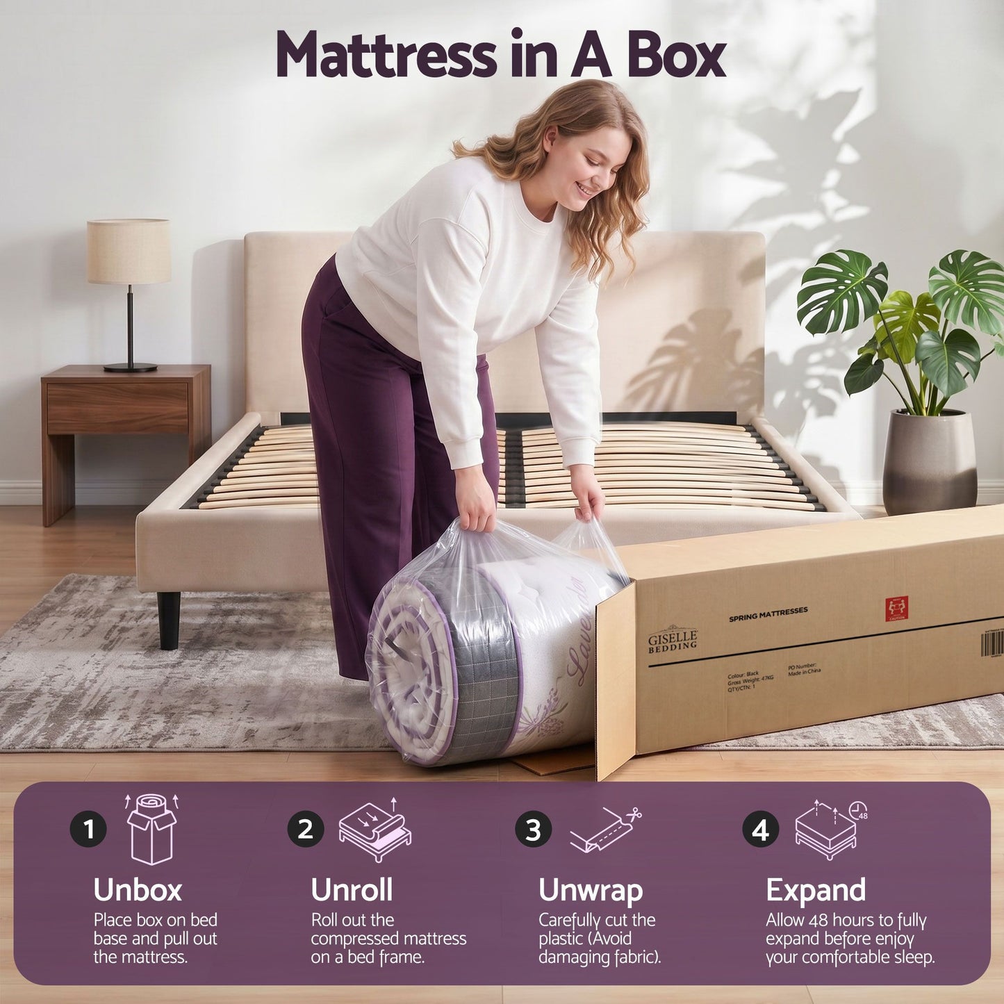 Finton 35cm Euro Top Mattress Firm Pocket Spring Edge Support - Double