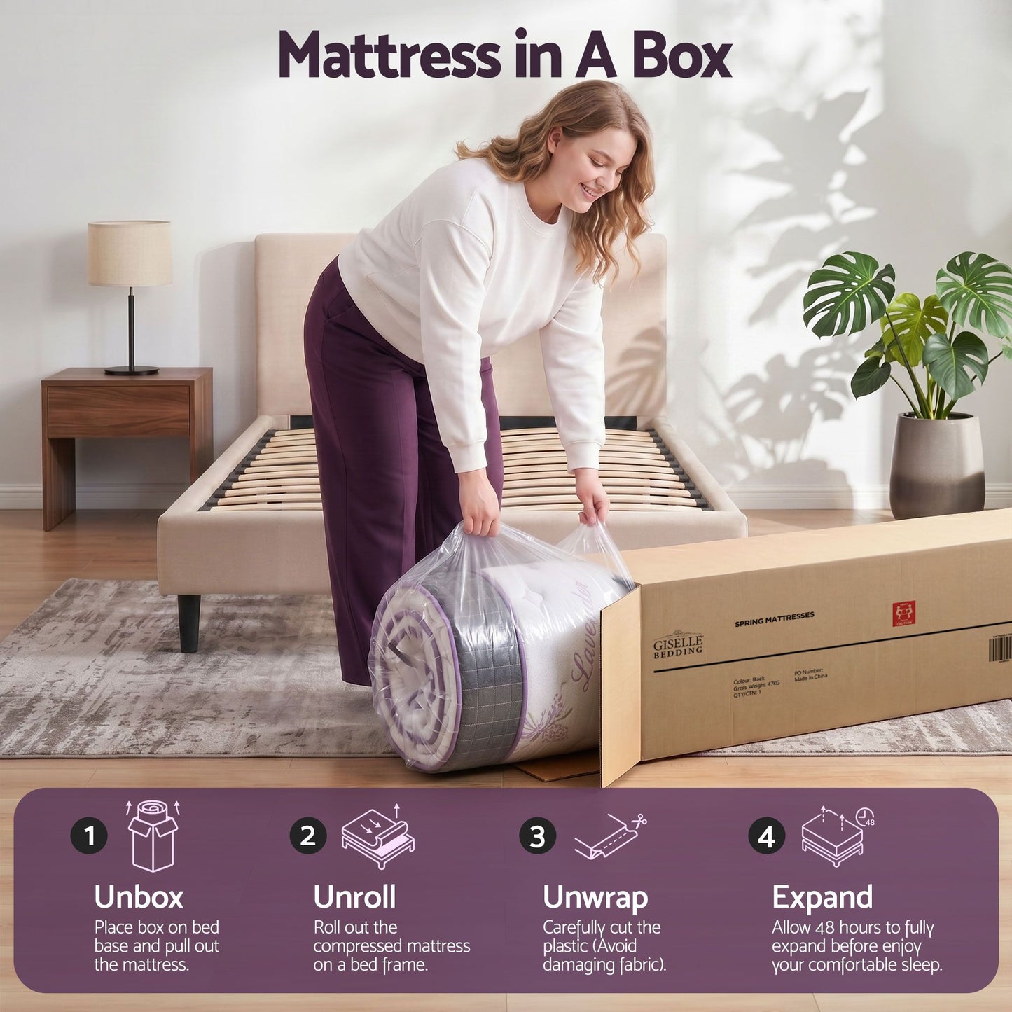 Finton 35cm Euro Top Mattress Firm Pocket Spring Edge Support - King Single