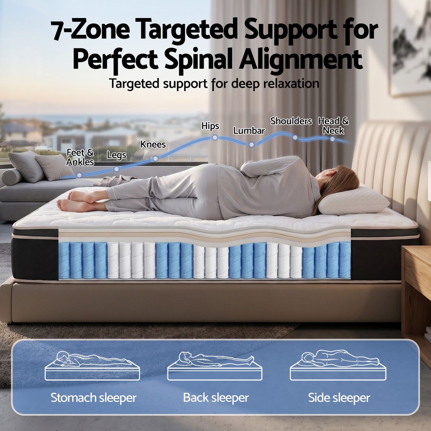 Osbert 35cm Mattress Firm with Copper Memory Foam and Edge Support - Double