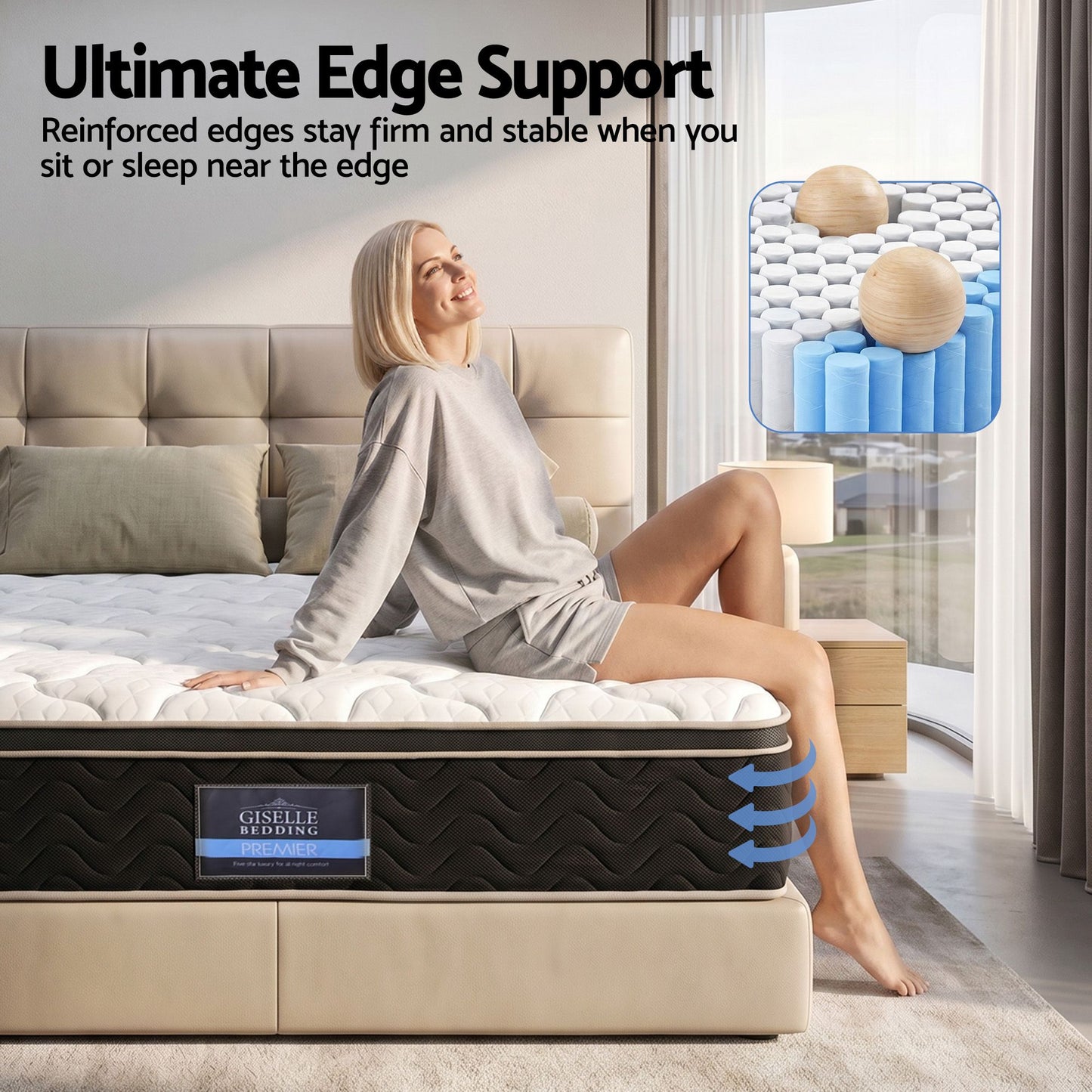 Osbert 35cm Mattress Firm with Copper Memory Foam and Edge Support - Double