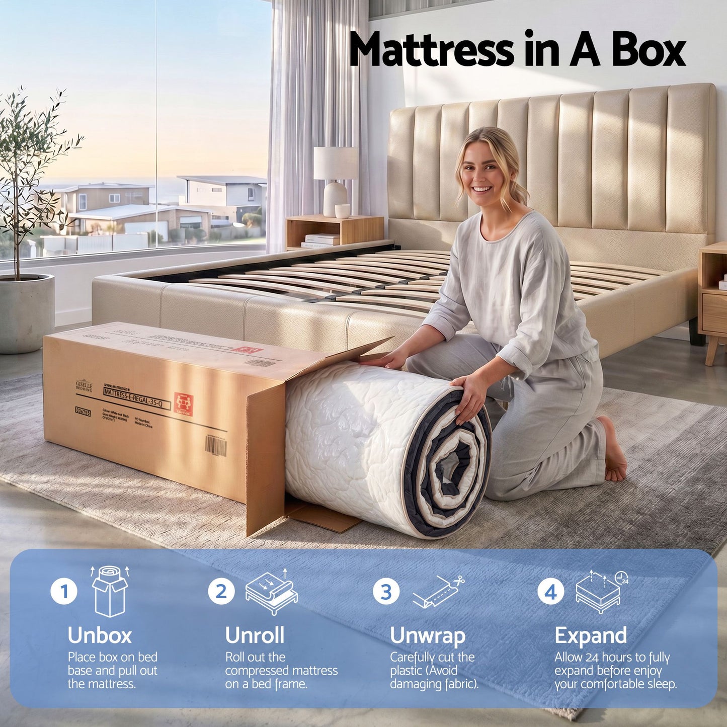 Osbert 35cm Mattress Firm with Copper Memory Foam and Edge Support - Double