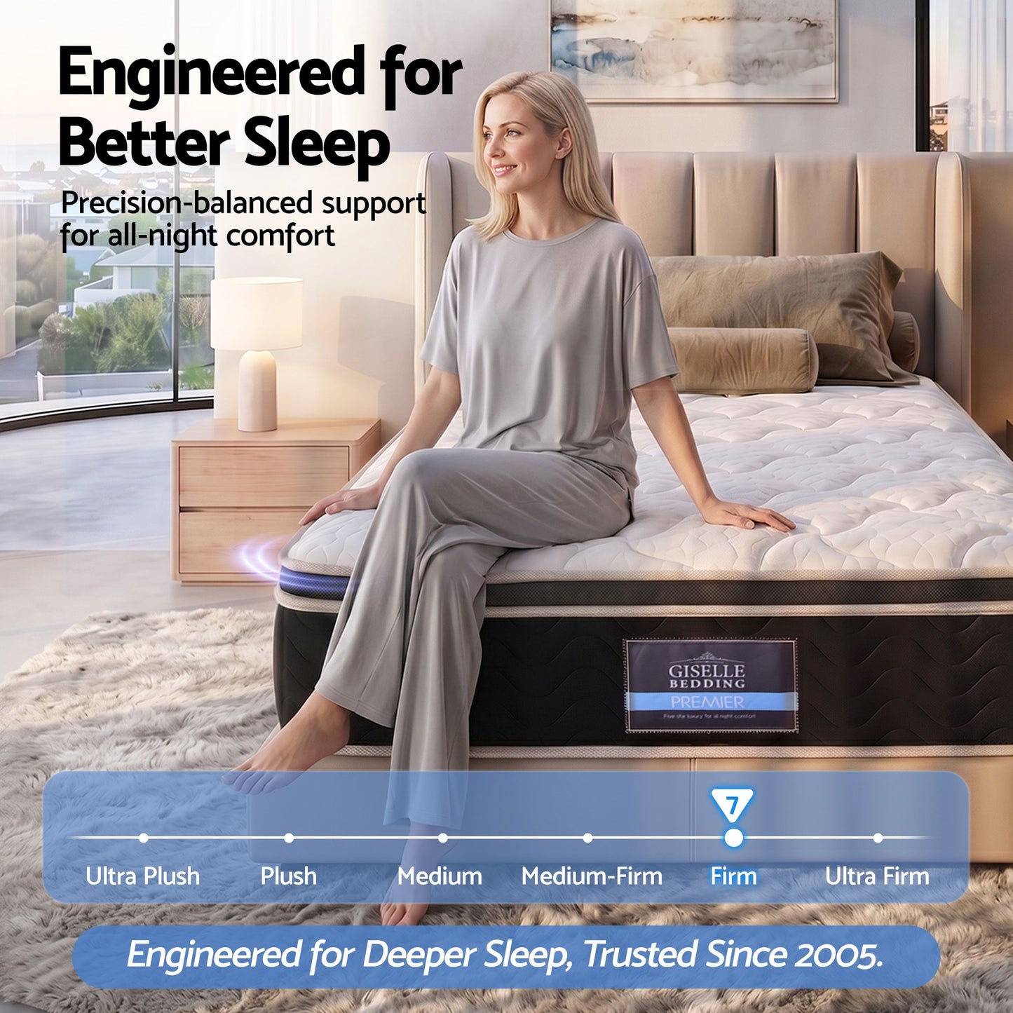 Osbert 35cm Mattress Firm with Copper Memory Foam and Edge Support - King Single