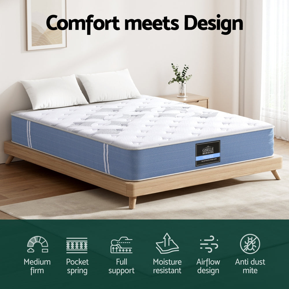 Kieran 25cm Mattress Pocket Spring Mattresses - Double