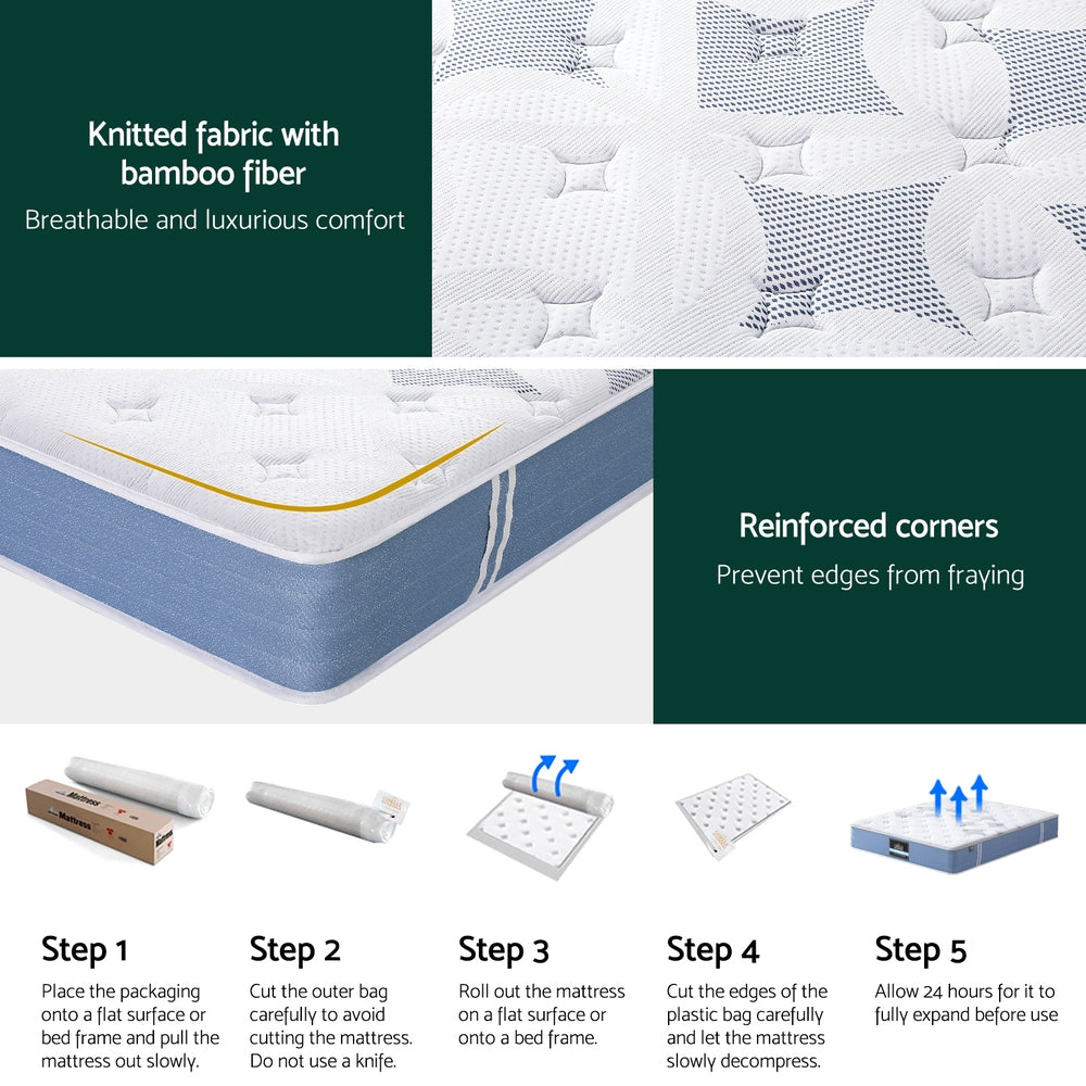 Kieran 25cm Mattress Pocket Spring Mattresses - King