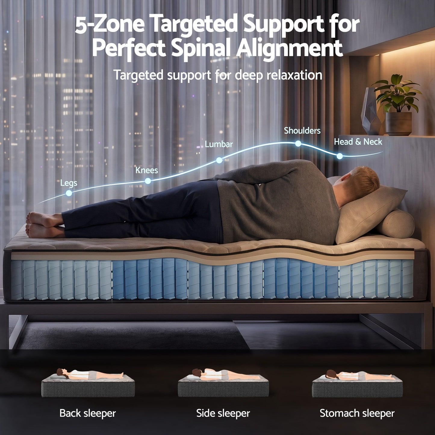 Sayer 30cm Mattress with Edge Support and 5-Zone Comfort - King