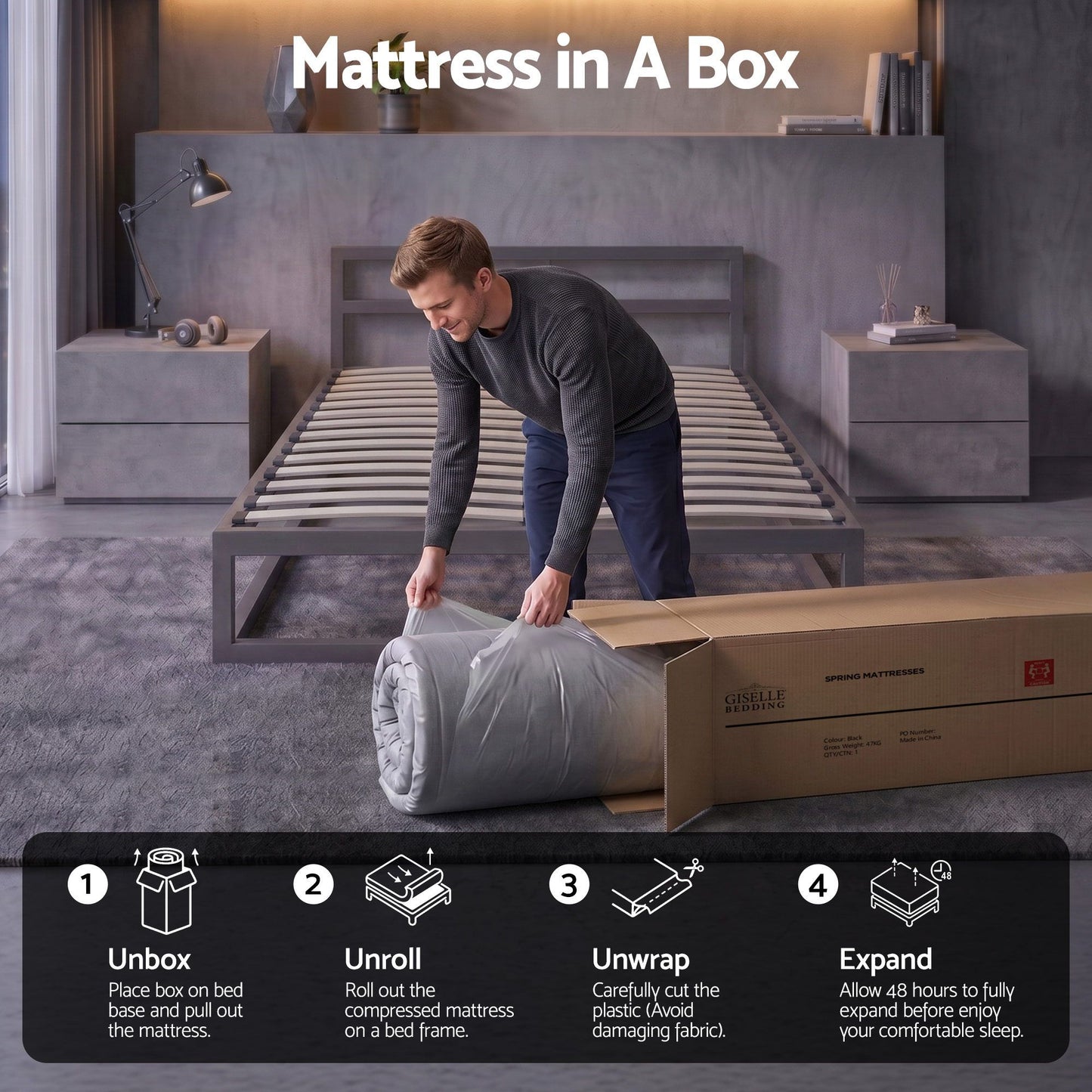 Sayer 30cm Mattress with Edge Support and 5-Zone Comfort - King Single