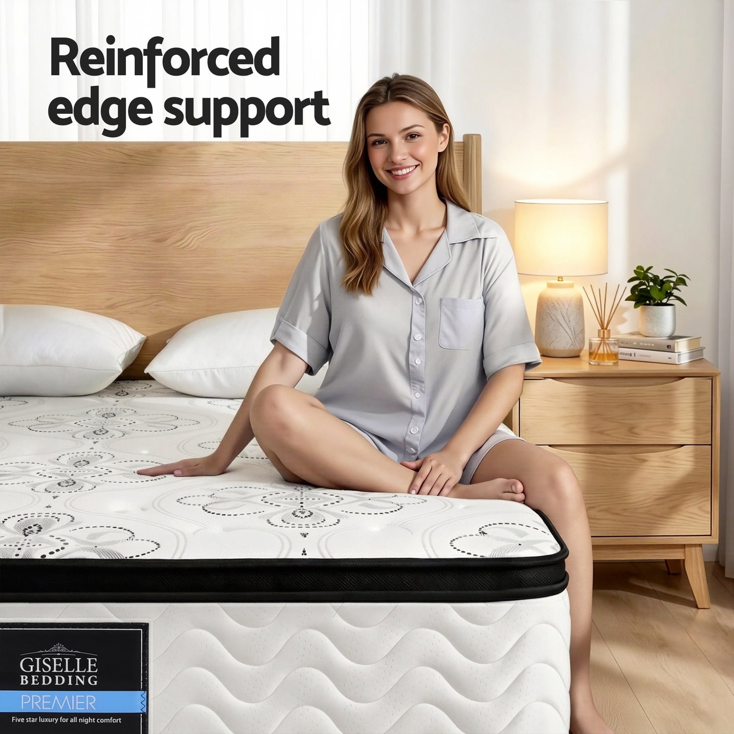 Alina 30cm Mattress Pocket Spring Euro Top Medium Firm Foam - Queen