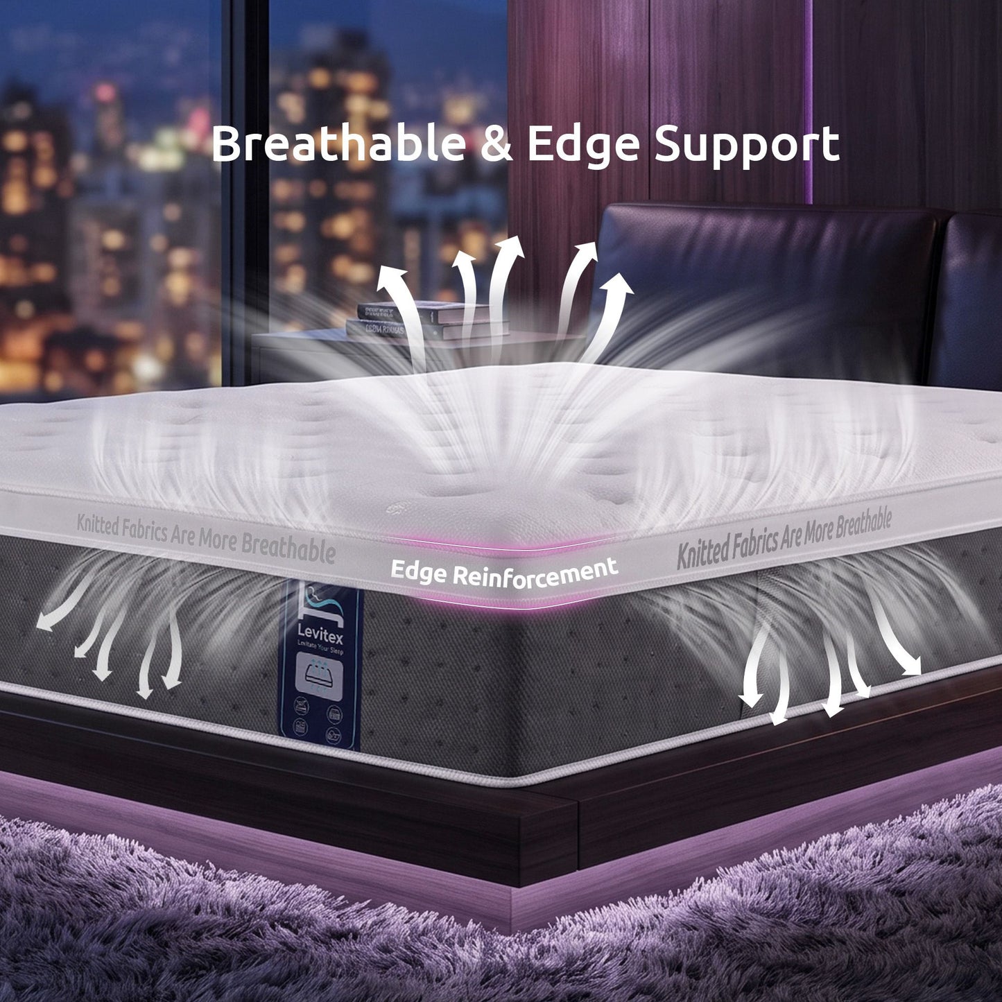 Afton 30cm Mattress Lumbar Support 5-Zone Pocket Springs Cooling Gel Memory & Egg-Crate Foam - Double