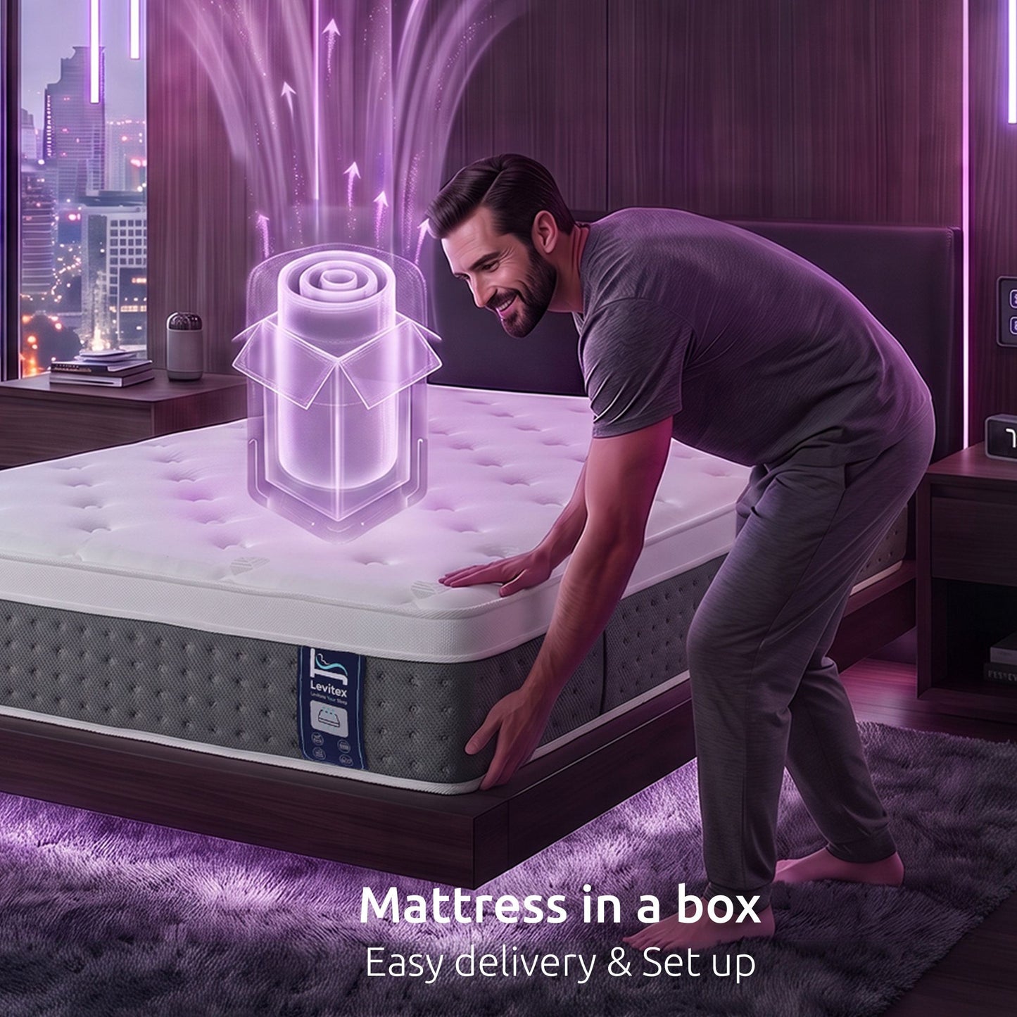 Afton 30cm Mattress Lumbar Support 5-Zone Pocket Springs Cooling Gel Memory & Egg-Crate Foam - King Single