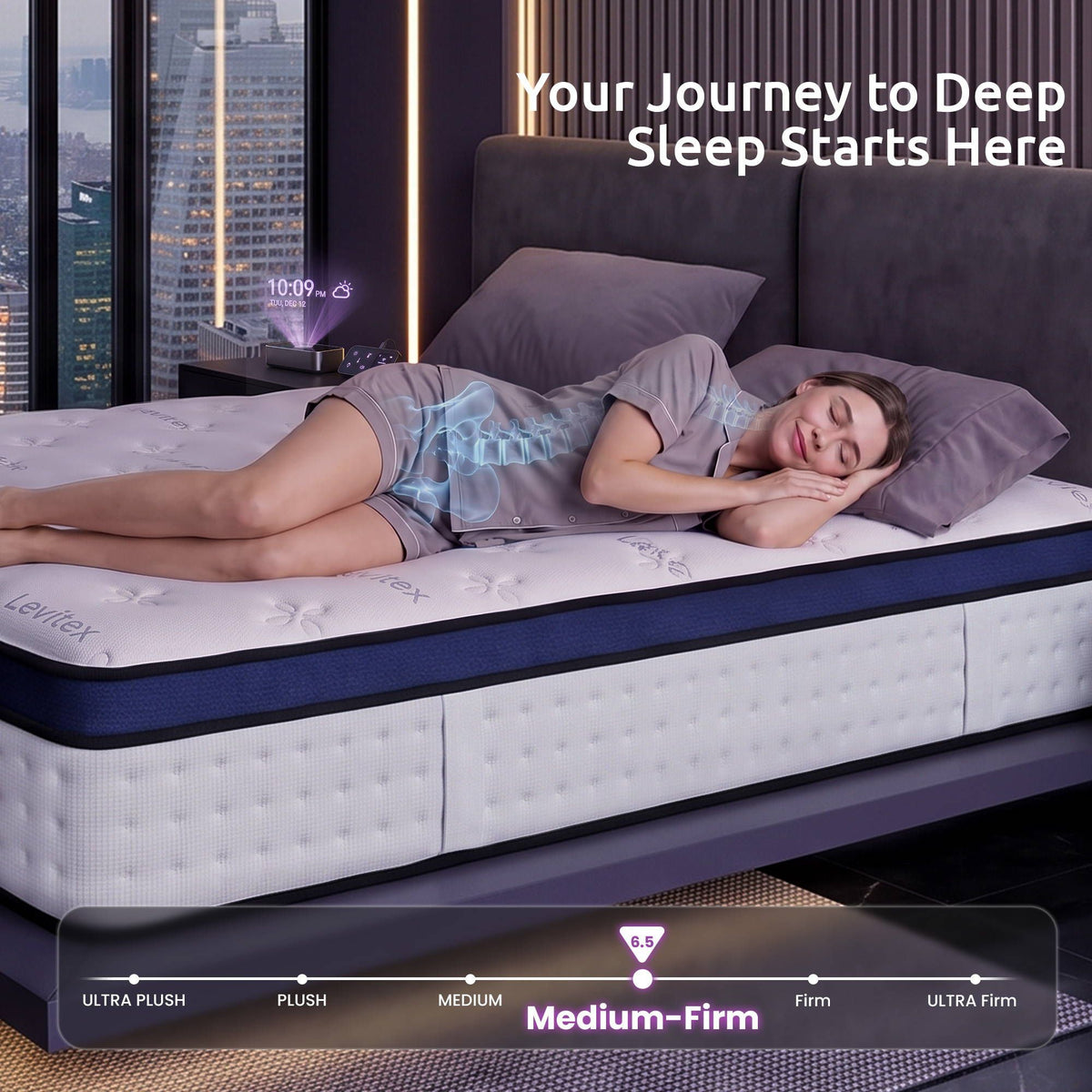 Arlette 35cm  Mattresses Gel Memory Foam and 7-Zone Ergonomic Pocket Spring Triple Cooling System - Double
