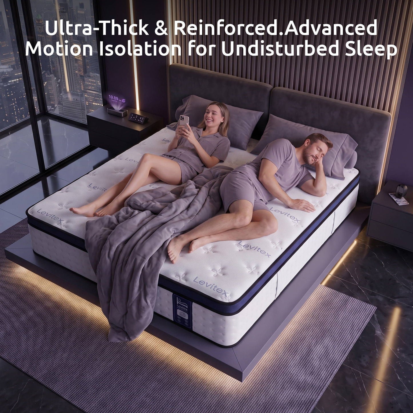 Arlette 35cm  Mattresses Gel Memory Foam and 7-Zone Ergonomic Pocket Spring Triple Cooling System - King