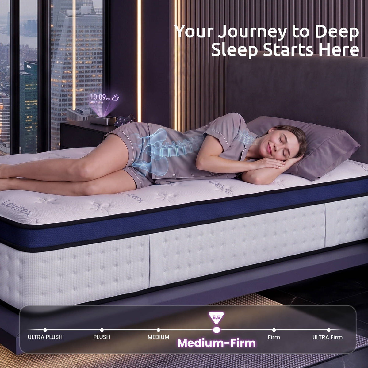 Arlette 35cm  Mattresses Gel Memory Foam and 7-Zone Ergonomic Pocket Spring Triple Cooling System - King Single