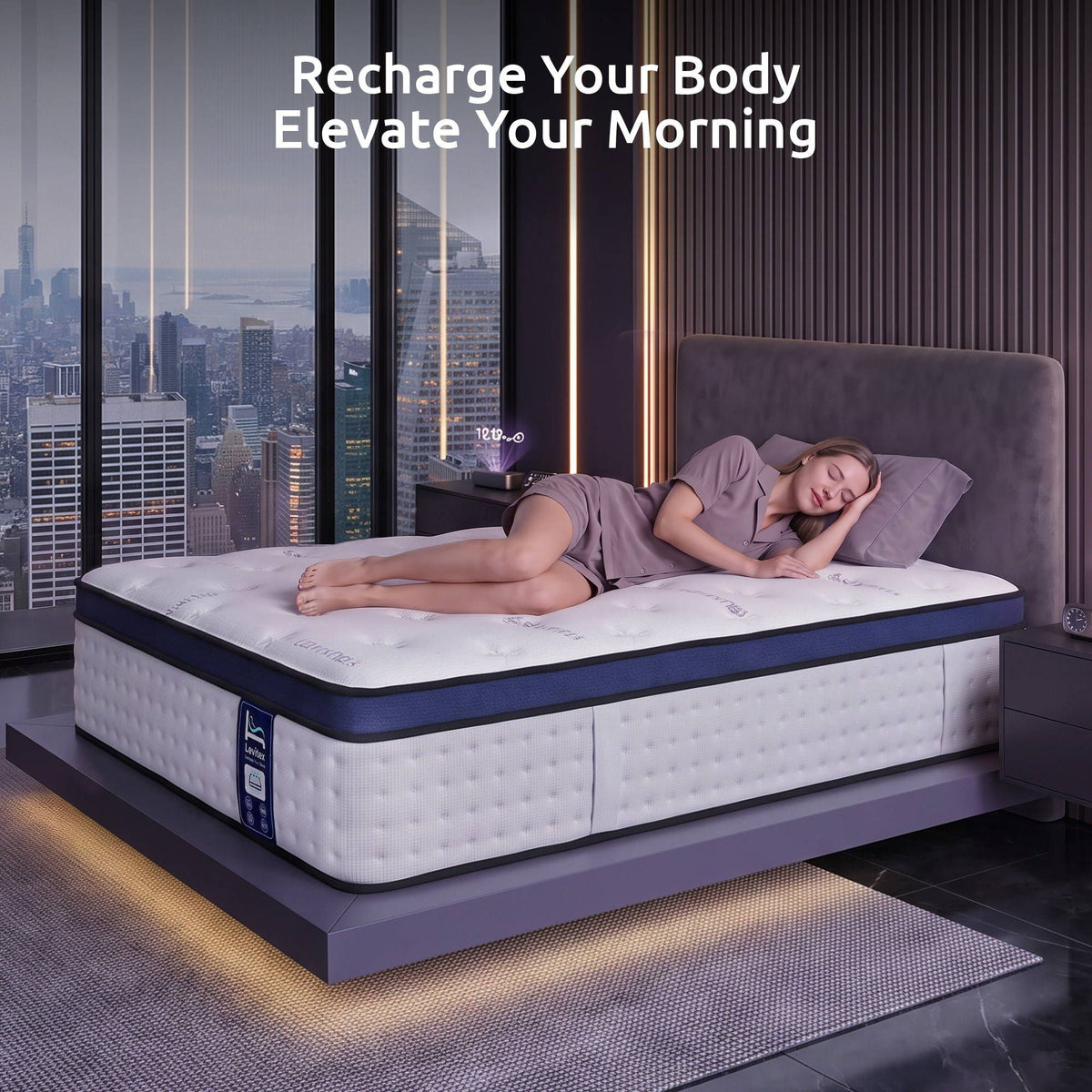 Arlette 35cm  Mattresses Gel Memory Foam and 7-Zone Ergonomic Pocket Spring Triple Cooling System - King Single