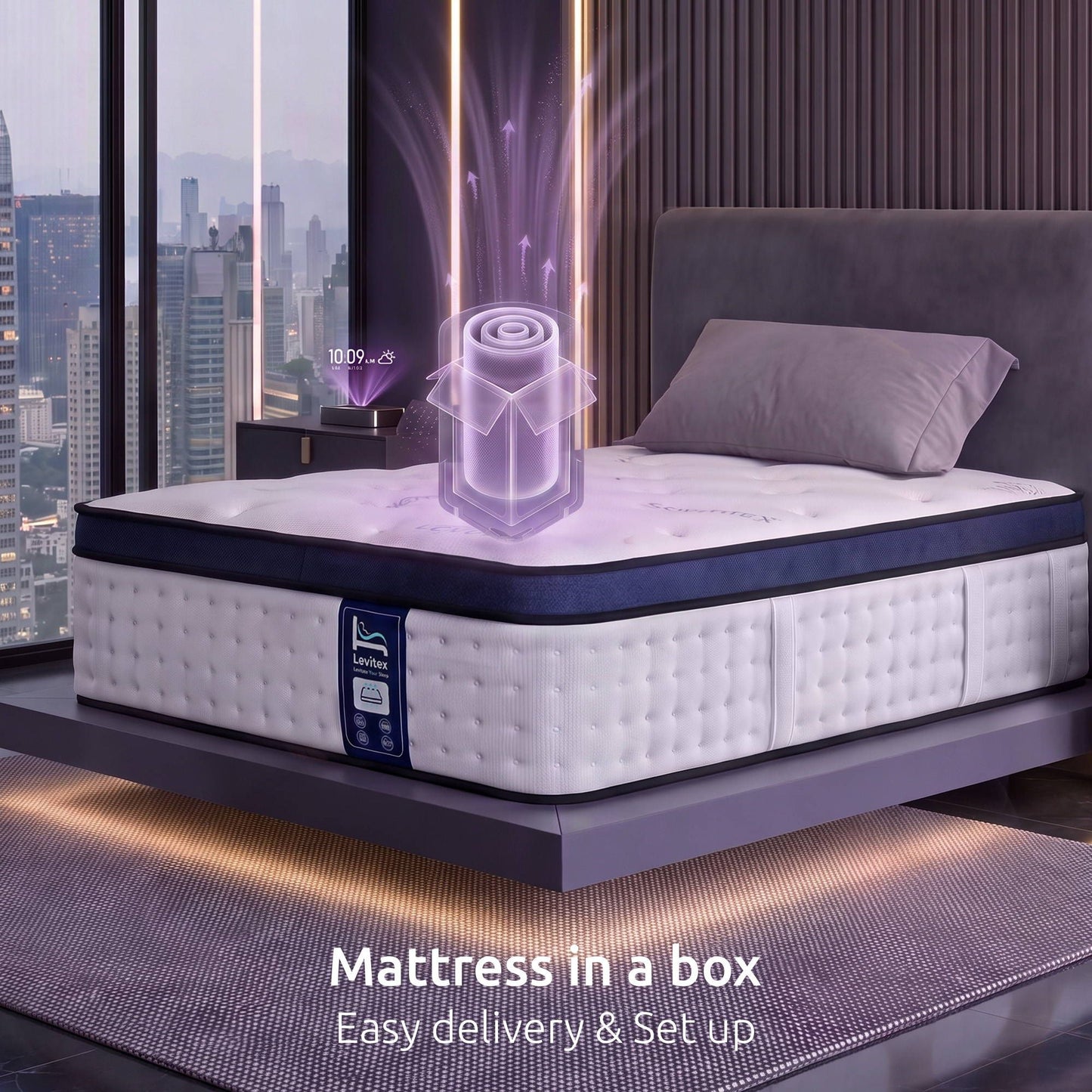 Arlette 35cm  Mattresses Gel Memory Foam and 7-Zone Ergonomic Pocket Spring Triple Cooling System - King Single