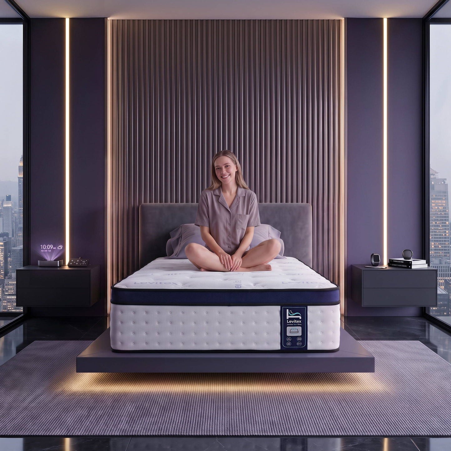 Arlette 35cm  Mattresses Gel Memory Foam and 7-Zone Ergonomic Pocket Spring Triple Cooling System - King Single