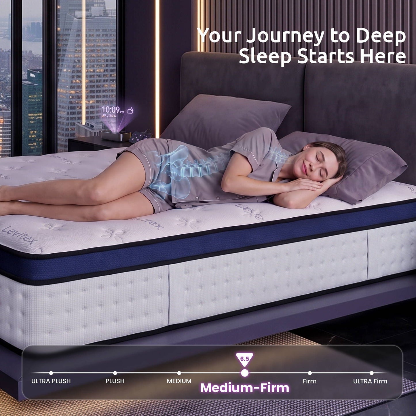 Arlette 35cm  Mattresses Gel Memory Foam and 7-Zone Ergonomic Pocket Spring Triple Cooling System - Queen