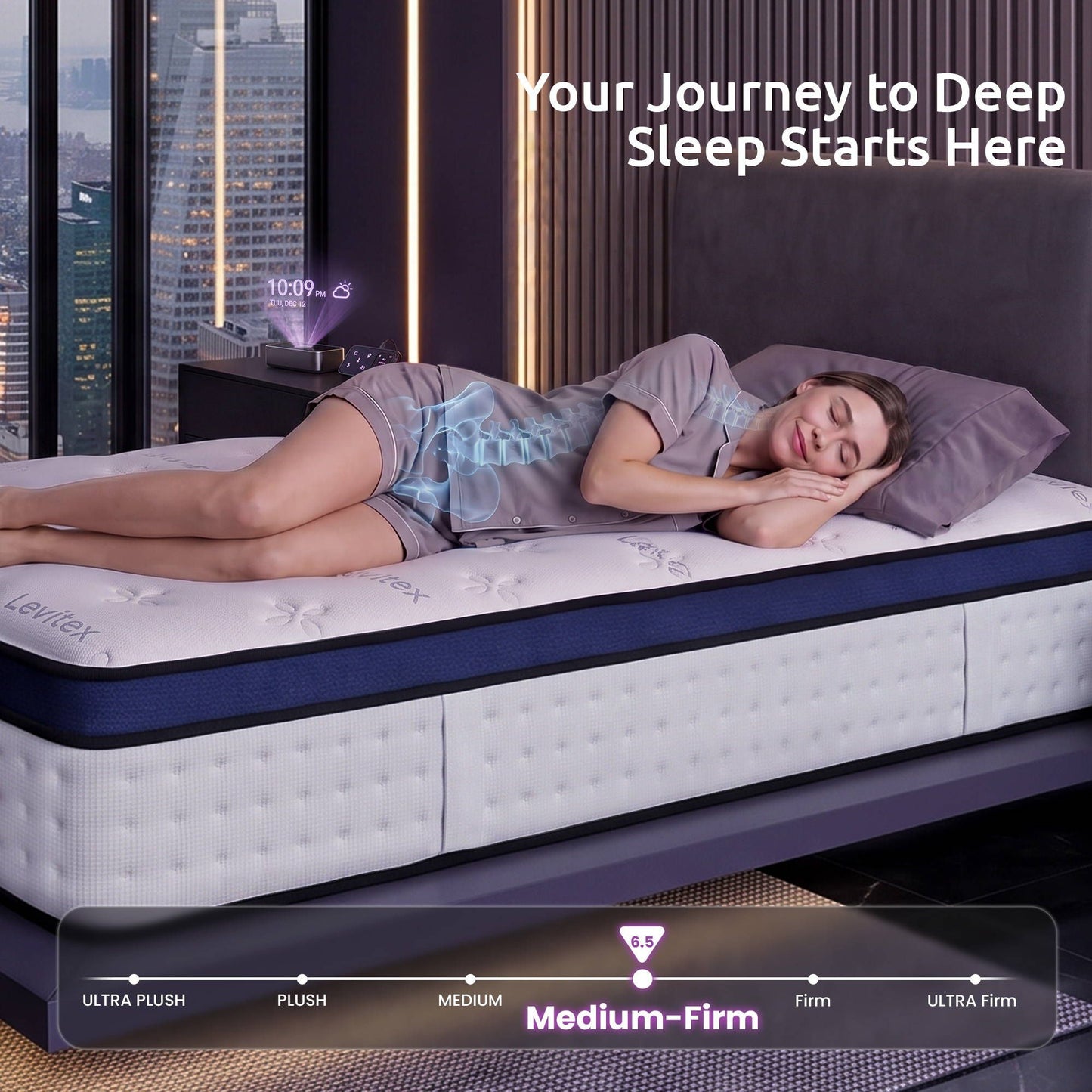 Arlette 35cm  Mattresses Gel Memory Foam and 7-Zone Ergonomic Pocket Spring Triple Cooling System - Single