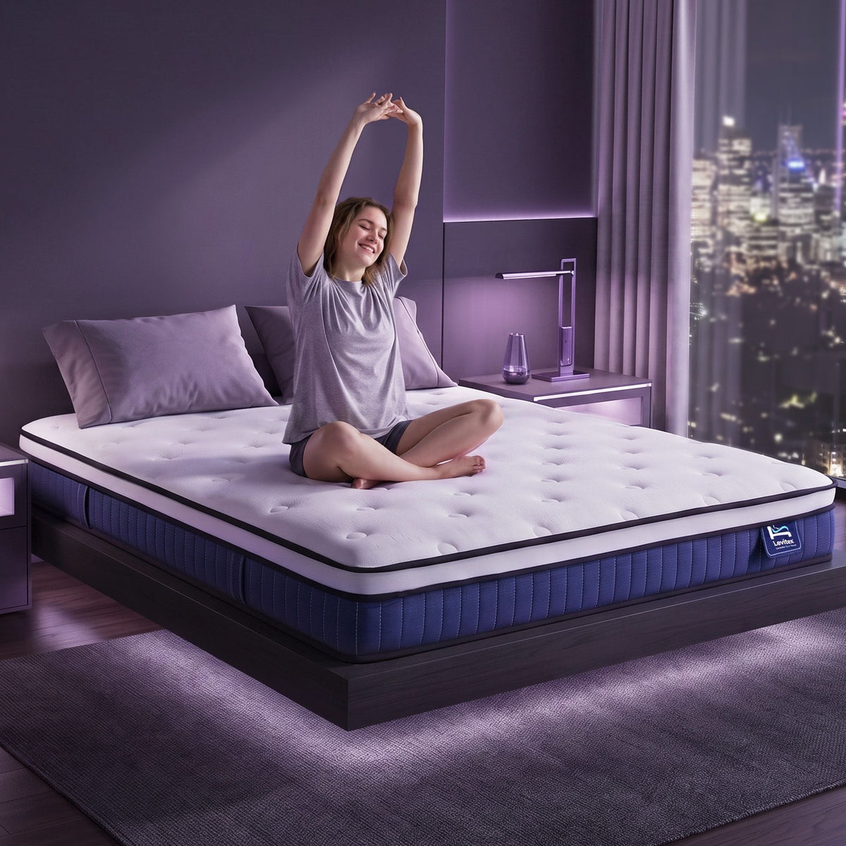 Veda 23cm Mattress With Pocket Spring & Cooling Gel Foam Medium-Firm Full-Body Support - Double