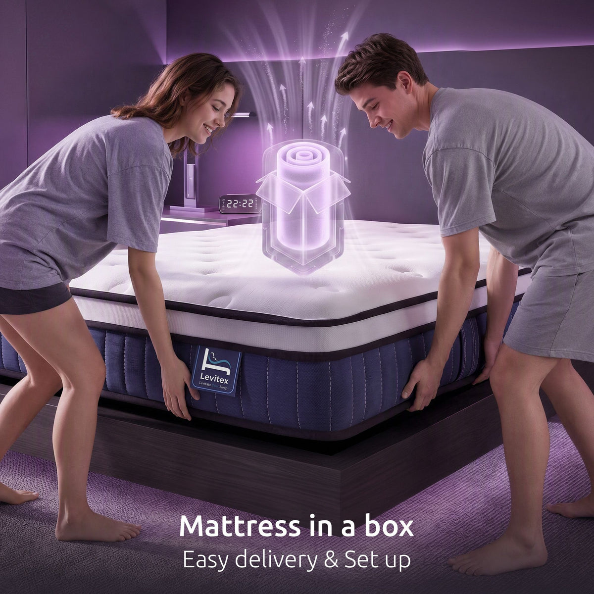 Veda 23cm Mattress With Pocket Spring & Cooling Gel Foam Medium-Firm Full-Body Support - King