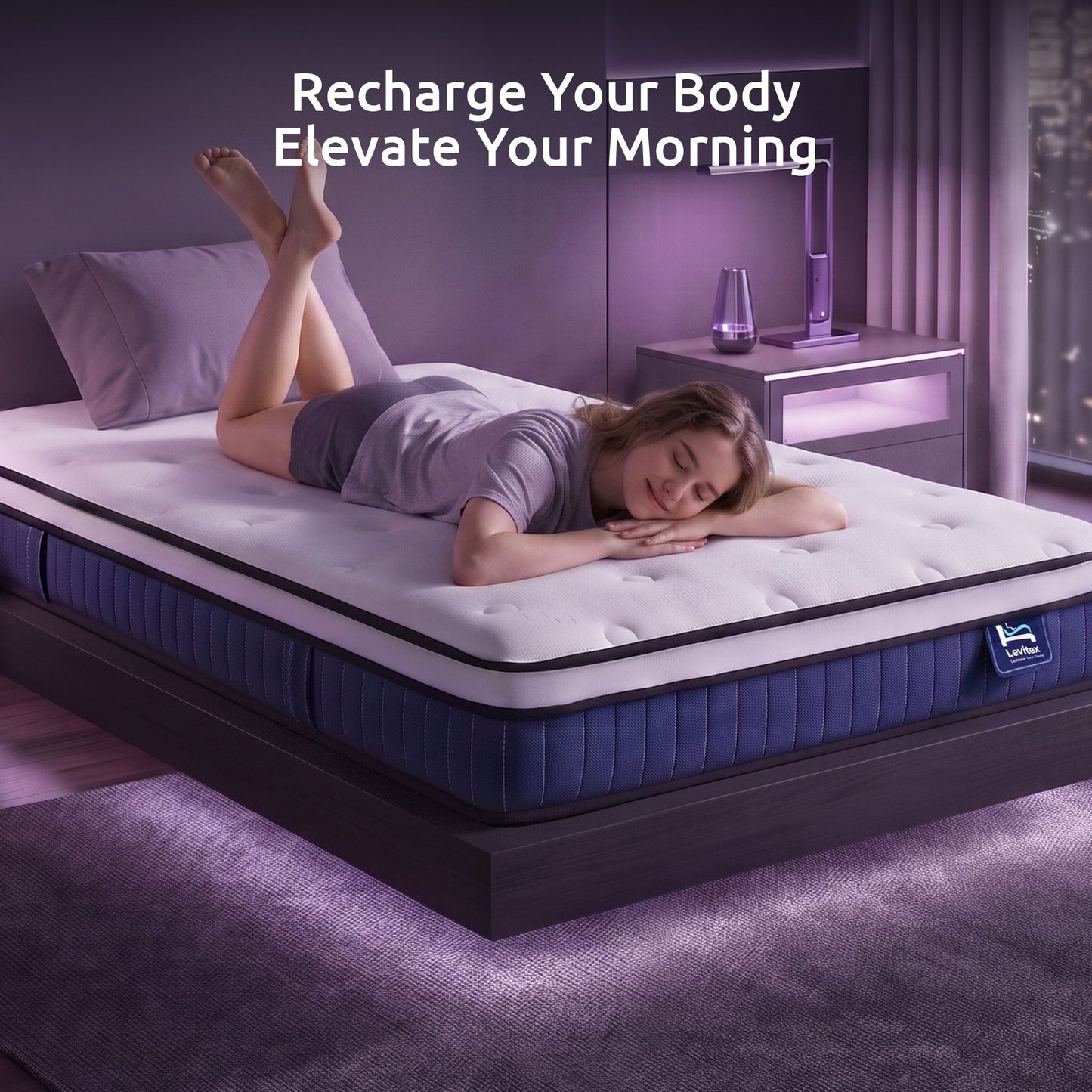 Veda 23cm Mattress With Pocket Spring & Cooling Gel Foam Medium-Firm Full-Body Support - King Single