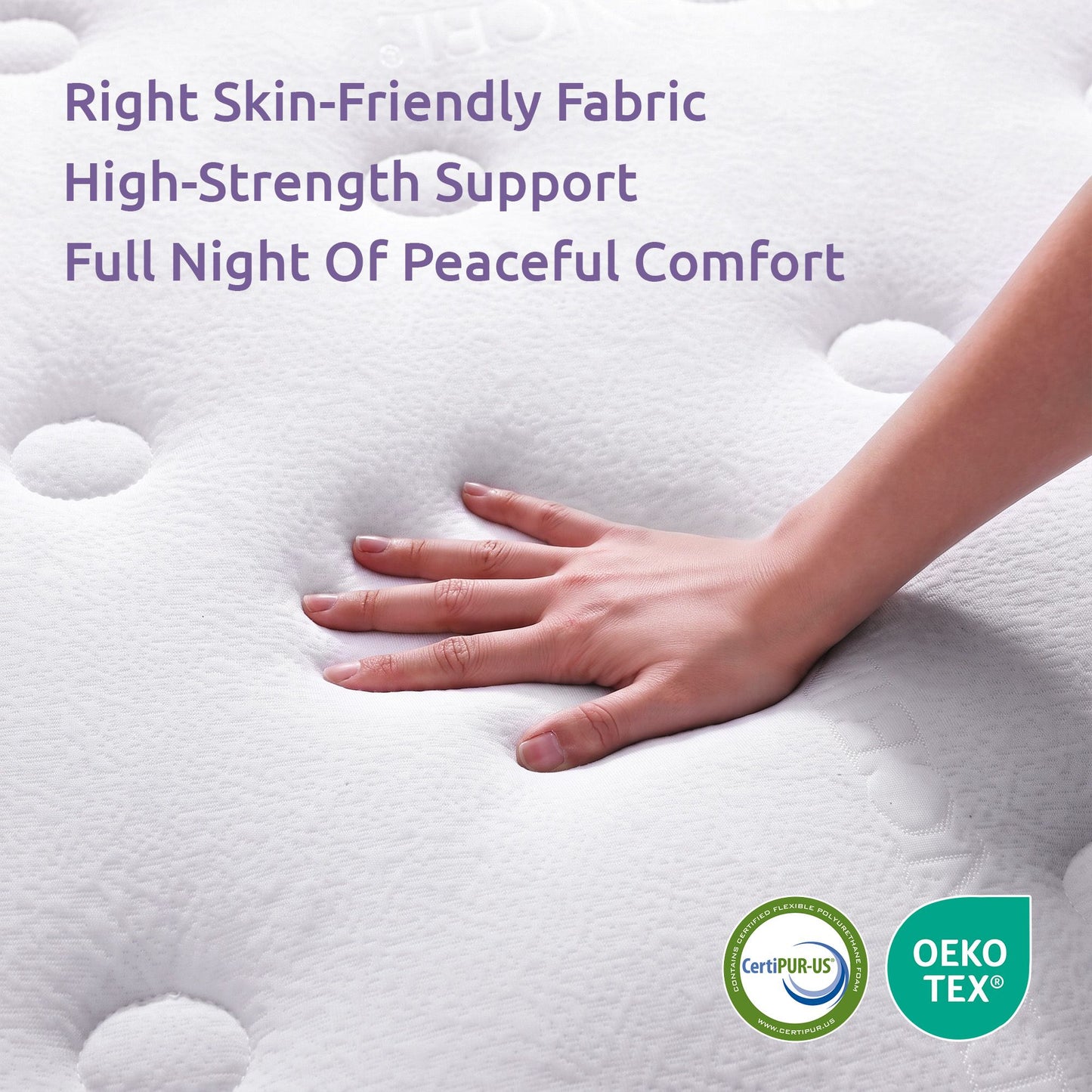 Veda 23cm Mattress With Pocket Spring & Cooling Gel Foam Medium-Firm Full-Body Support - Queen