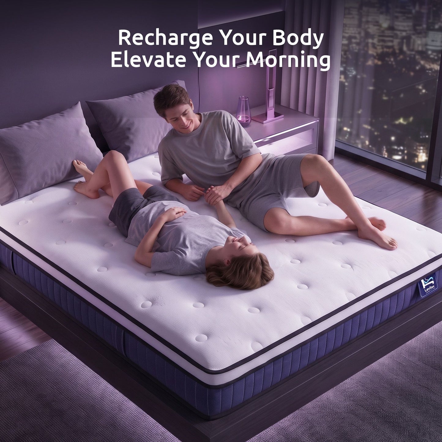 Veda 23cm Mattress With Pocket Spring & Cooling Gel Foam Medium-Firm Full-Body Support - Queen