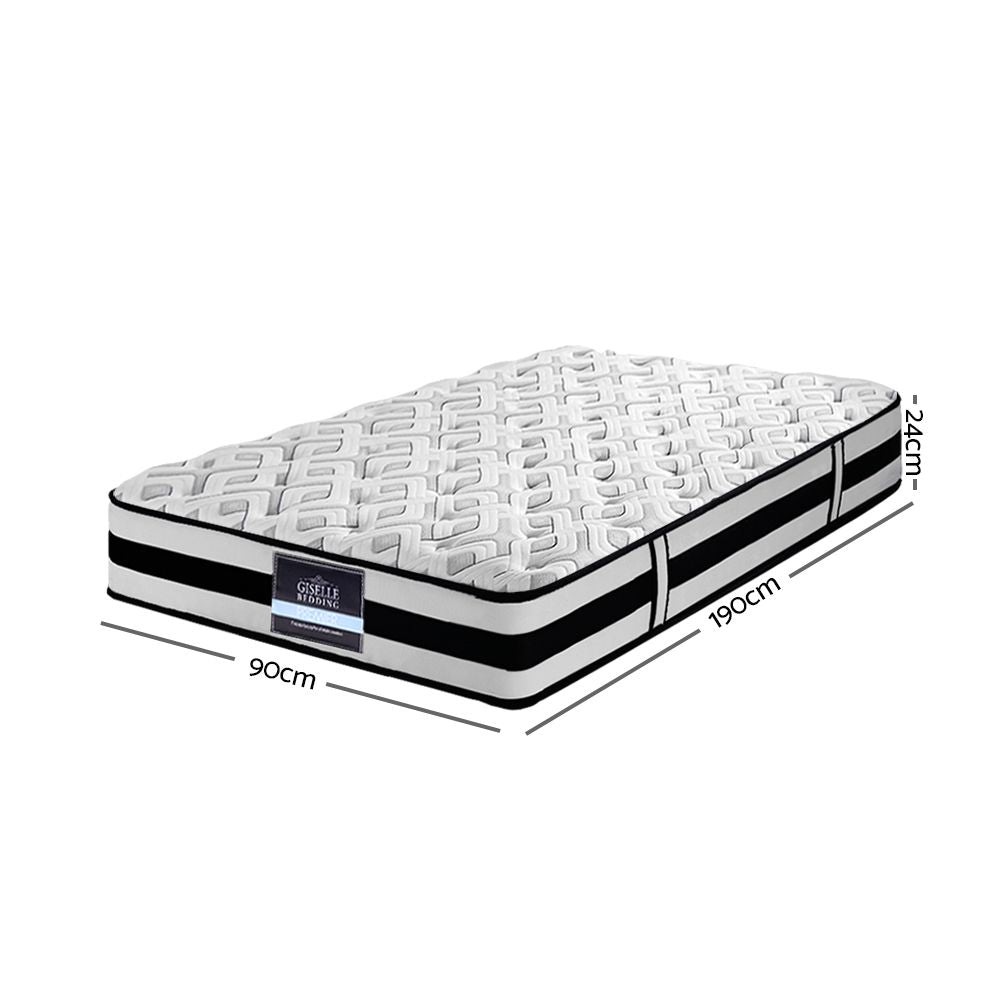 Kent 24cm Thick Tight Top Pocket Spring Mattress - Single