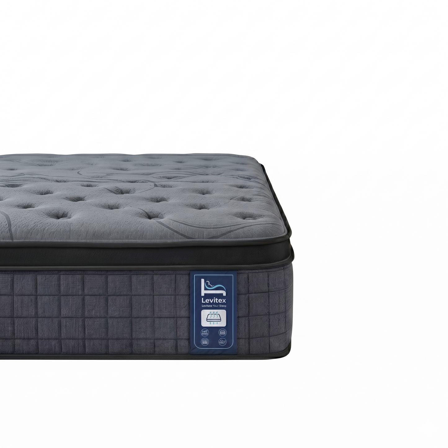 Cillian 33cm Levitex Mattress 7-Zone Pocket Spring 8.0 Extra Firm with Dual-Row Edge Support & Breathable Knit Cover - Queen