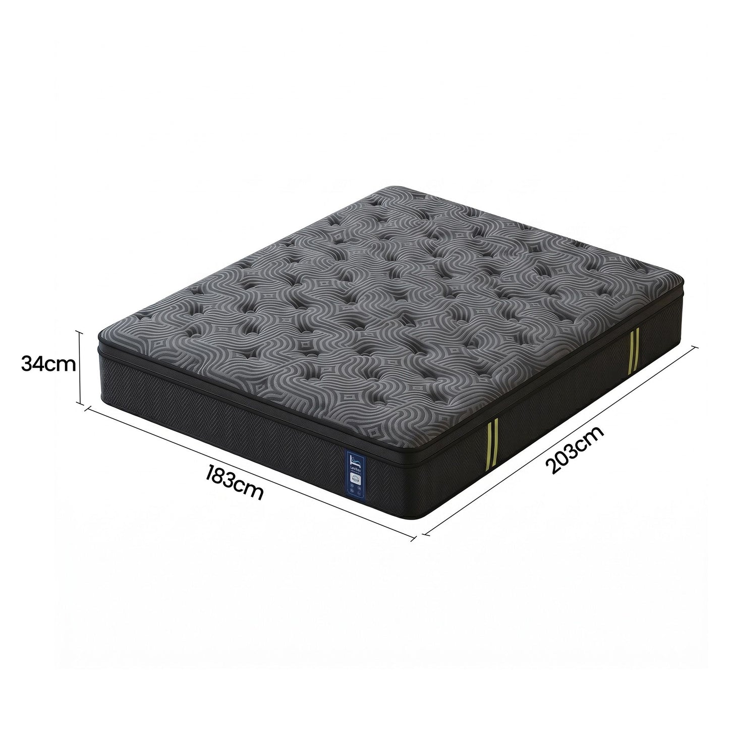 Arwen 34cm 5-Zone Pressure Relief  Pocket Spring with Reinforced Edge Support & Breathable Gel Memory Foam Hybrid Mattress - King