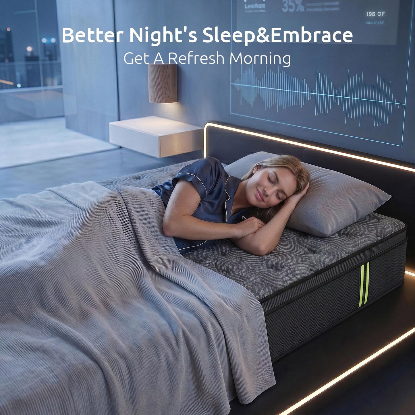 Arwen 34cm 5-Zone Pressure Relief  Pocket Spring with Reinforced Edge Support & Breathable Gel Memory Foam Hybrid Mattress - Single