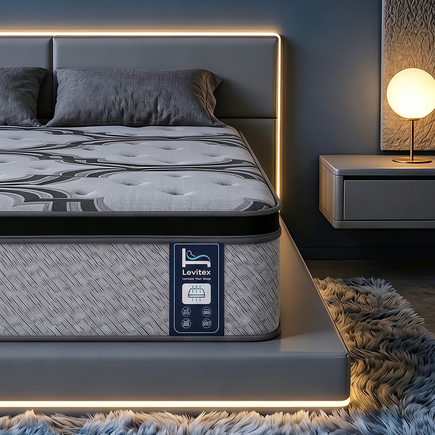 Isela 34cm 5-Zone Pocket Spring with Latex & Memory Foam or Extra Lumbar & Shoulder Support - Double