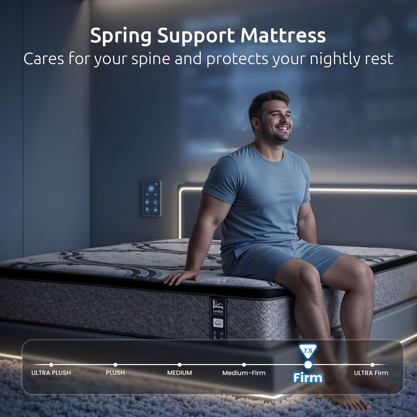 Isela 34cm 5-Zone Pocket Spring with Latex & Memory Foam or Extra Lumbar & Shoulder Support - Queen