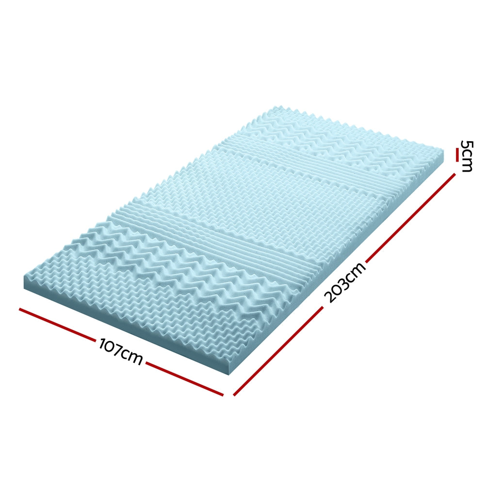 King Single Giselle Bedding 5cm Memory Foam Mattress Topper 7-Zone
