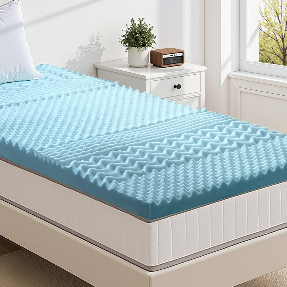 King Single Giselle Bedding 5cm Memory Foam Mattress Topper 7-Zone