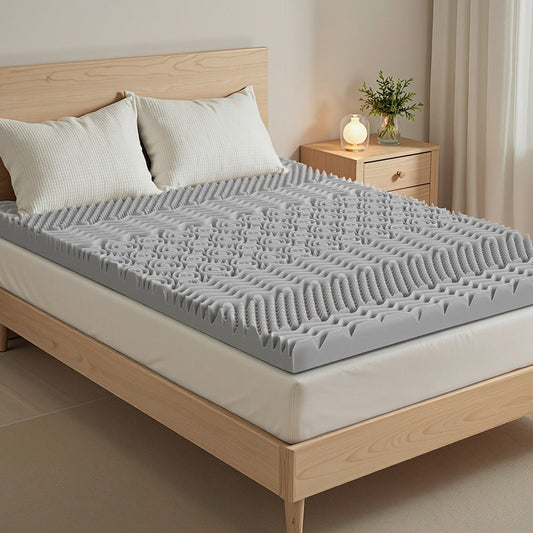 Double Giselle Bedding 8cm Memory Foam Mattress Topper 7-Zone Graphite