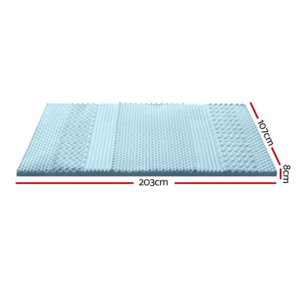King Single Giselle Memory Foam Mattress Topper 7-Zone 8cm