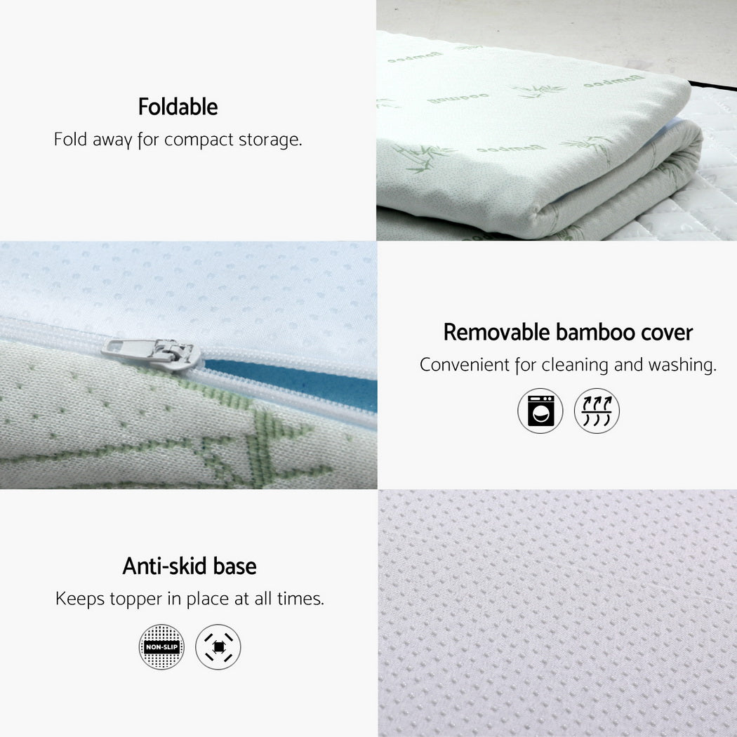 King Single Giselle Memory Foam Mattress Topper 7-Zone 8cm