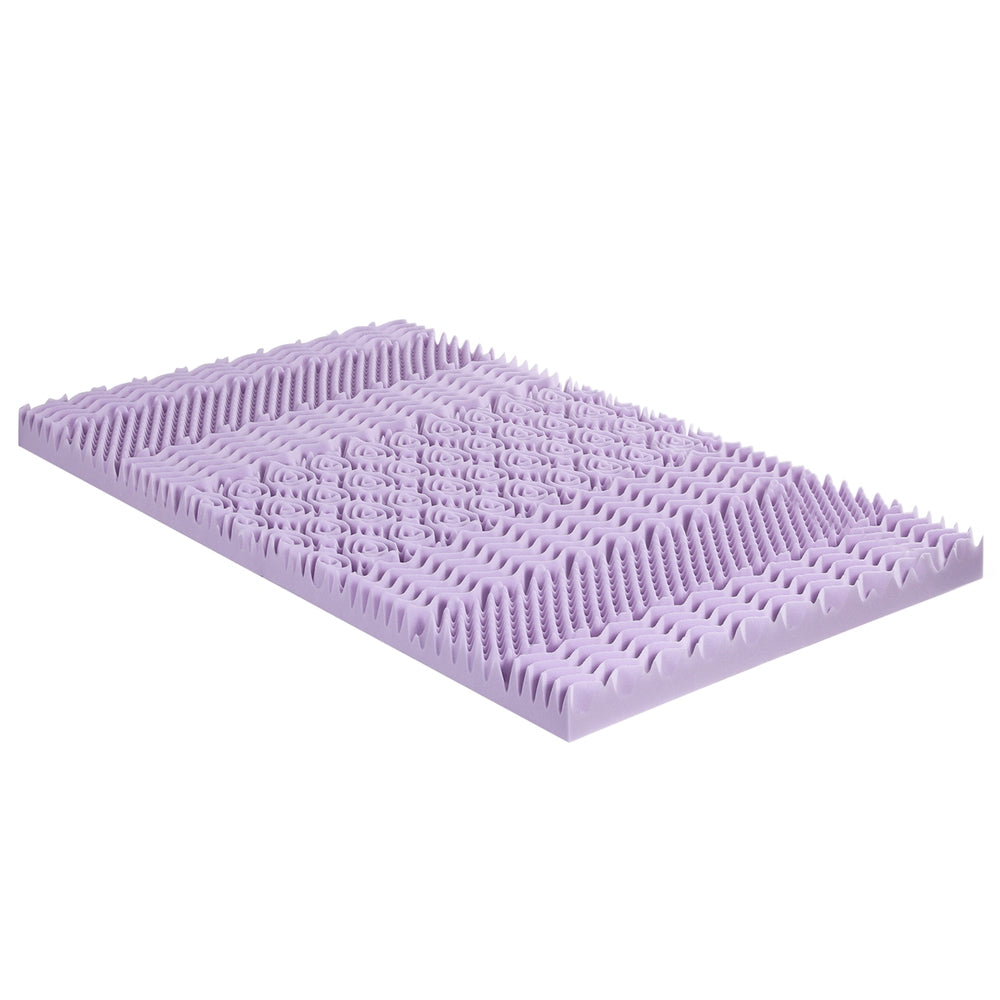 Single Giselle 8cm Memory Foam Mattress Topper Lavender Infused Bamboo Cover 7-Zone
