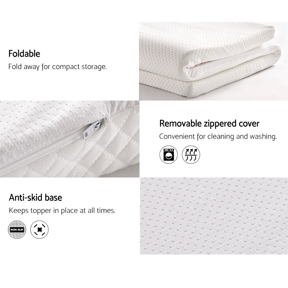 DOUBLE 8cm Memory Foam Mattress Topper - White