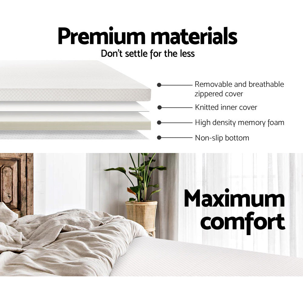 Queen Giselle Bedding Memory Foam Mattress Topper 8cm