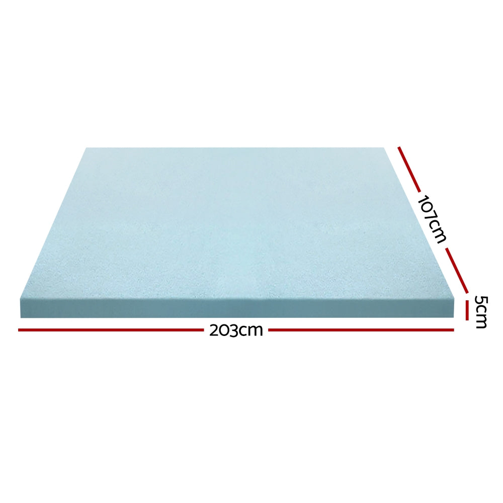 King Single Giselle Bedding Memory Foam Mattress Topper Cool Gel 5cm