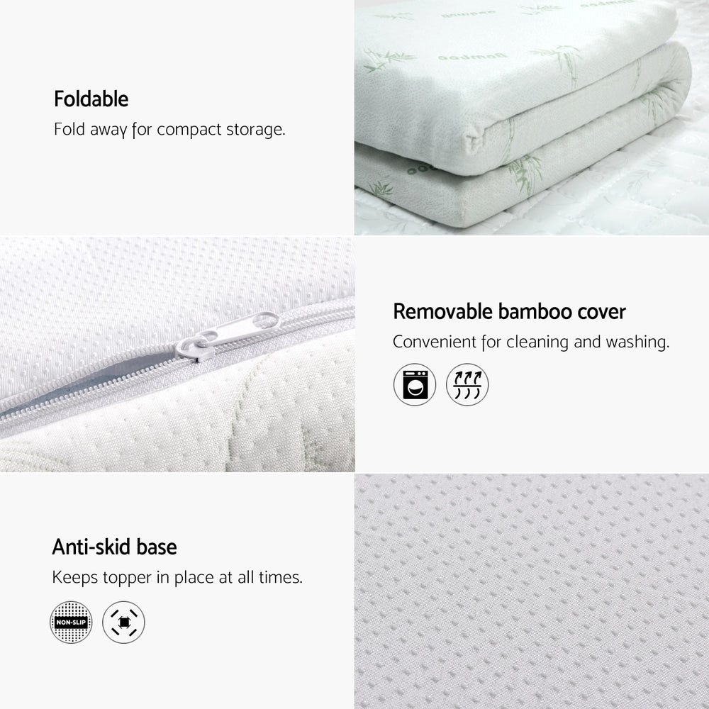 King Single Giselle Bedding Memory Foam Mattress Topper Cool Gel 5cm