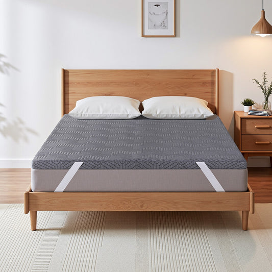 Double Giselle 8cm Memory Foam Mattress Topper Gel Dual Layer Foam Bamboo