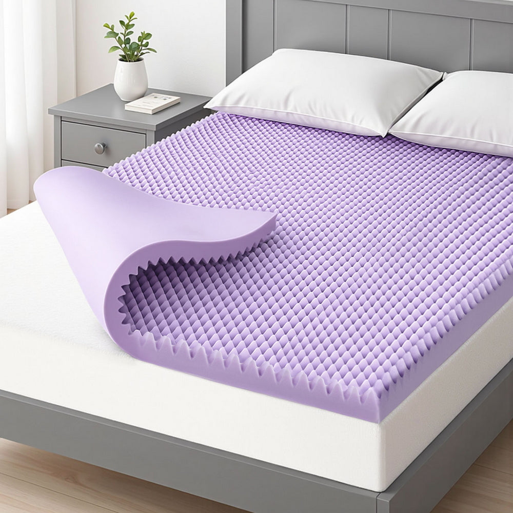 Double Giselle 5cm Memory Foam Mattress Topper Lavender Infused Egg Crate Pad Mat