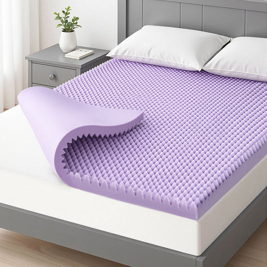Double Giselle 5cm Memory Foam Mattress Topper Lavender Infused Egg Crate Pad Mat