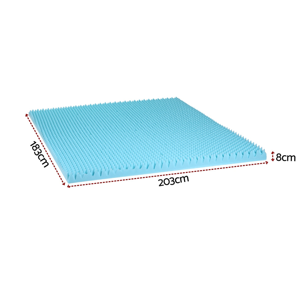 King Giselle 8cm Memory Foam Mattress Topper Gel Egg Crate Foam Bamboo