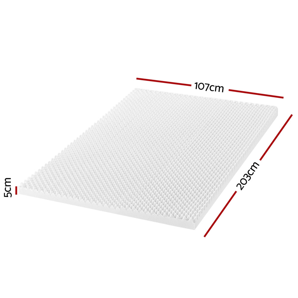 King Single Giselle Bedding Memory Foam Mattress Topper Egg Crate 5cm